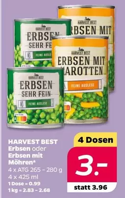Erbsen oder Erbsen mit Möhren