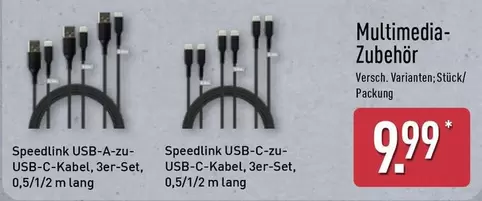 Speedlink USB-A-zu-USB-C-Kabel, 3er-Set, 0,5/1/2 m lang