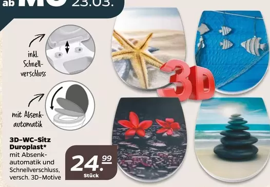 3D-WC-Sitz Duroplast