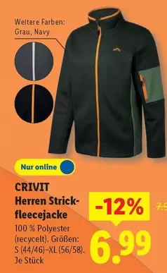 Herren Strick-fleecejacke