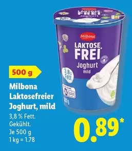 Laktosefreier Joghurt, mild