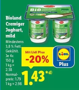 Bio - Cremiger Joghurt, mild