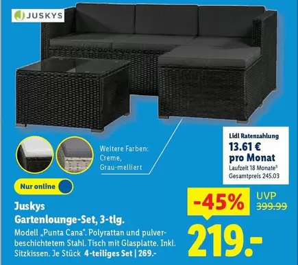 Gartenlounge-Set, 3-tlg.