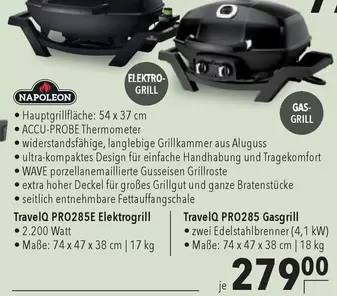 Wave - TravelIQ PRO285E Elektrogriil & TravelIQ PRO285 Gasgrill
