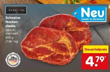 Schweine-Nacken-steaks versch. mariniert