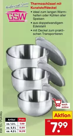 Ideal - Thermoschüssel mit Kunststoffdeckel