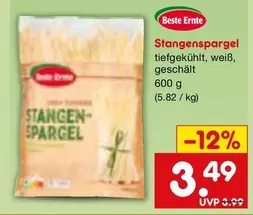 Stangenspargel tiefgekühlt, weiß, geschält