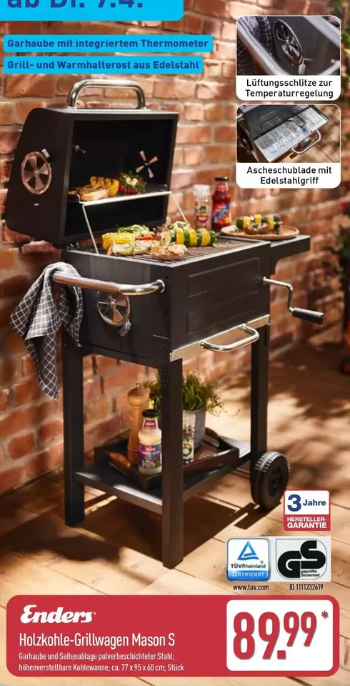 Holzkohle-Grillwagen Mason S