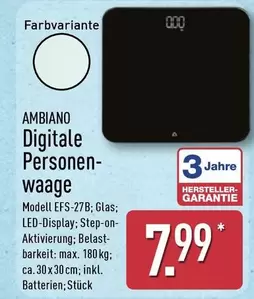 Digitale Personenwaage Modell EFS-27B