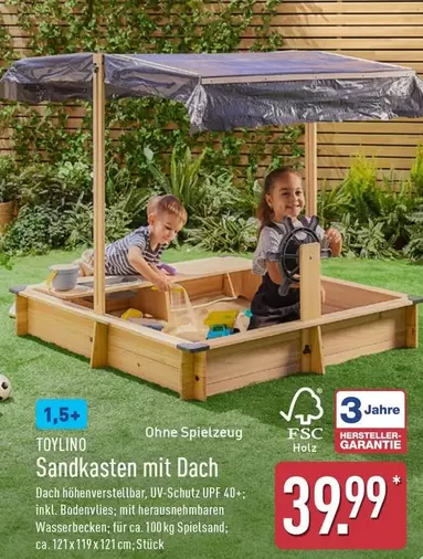 Sandkasten mit Dach