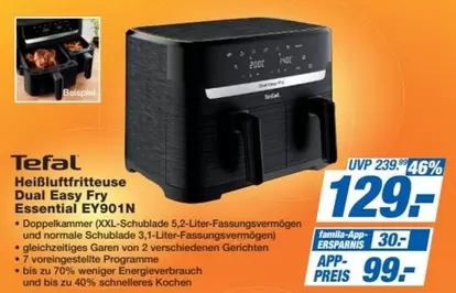 Tefal - Dual Easy Fry Essential EY901N