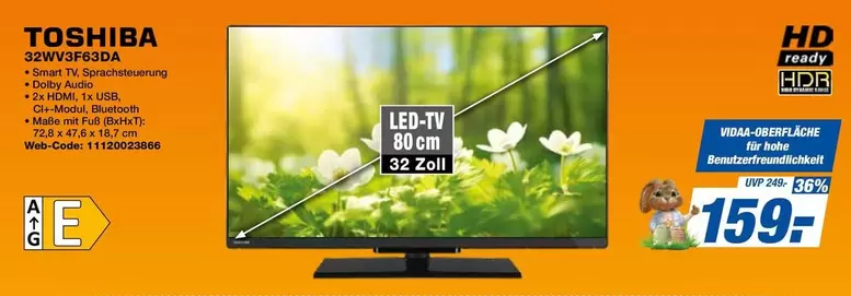 Toshiba - 32WV3F630A LED-TV 80 cm 32 Zoll
