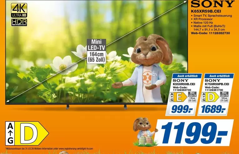 Sony - Mini LED-TV 164cm (65 Zoll)