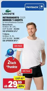 Lacoste - RETROSHORTS ODER HERREN T-SHIRTS
