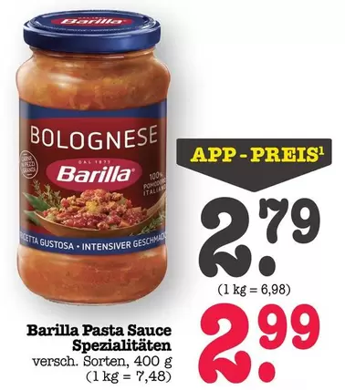 Barilla - Bolognese Pasta Sauce Spezialitäten