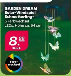 GARDEN DREAM Solar-Windspiel Schmetterling