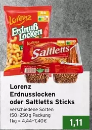 Erdnusslocken oder Saltletts Sticks