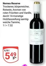 Nemea Reserve Trockener, körperreicher Rotwein
