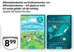 Affirmationskarten zur Erstkommunion oder Affirmationskarten