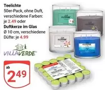 Teelichte 50er-Pack, Duftkerze im Glas