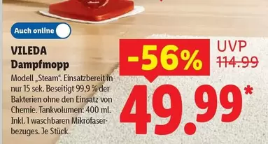 Vileda - Dampfmopp Modell "Steam"