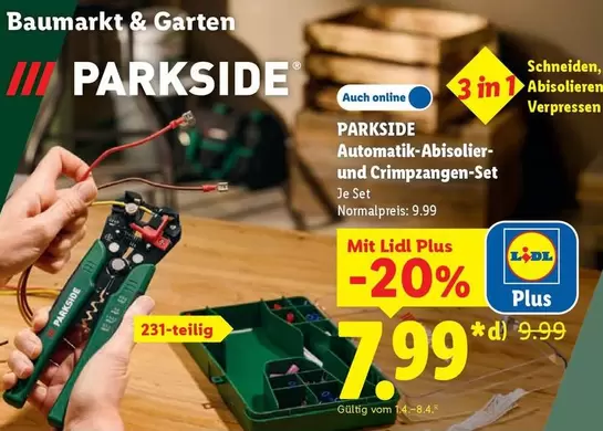 PARKSIDE Automatik-Abisolier- und Crimpzangen-Set