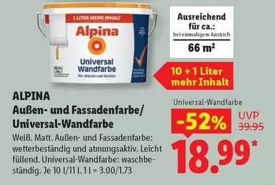 Alpina - Außen- und Fassadenfarbe/Universal-Wandfarbe