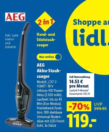 AEG - Akku-Staubsauber Modell CX7-2-45MO