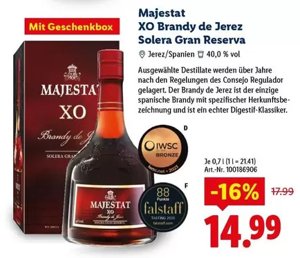 Bronze - XO Brandy de Jerez Solera Gran Reserva