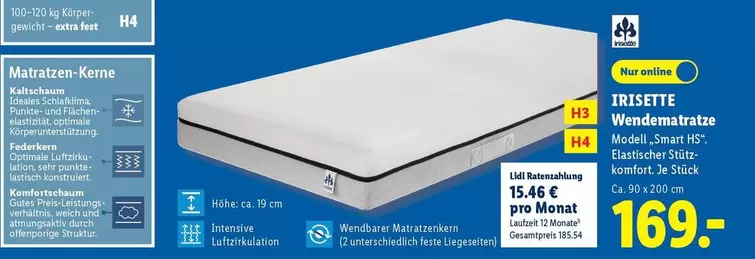 Fest - IRISSETTE Wendematratze Modell "Smart H5"