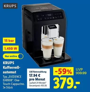 Kaffeevollautomat Typ "EVIDENCE" One-Touch-Cappuccino