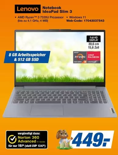 Lenovo - Notebook IdeaPad Slim 3