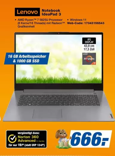 Lenovo - Notebook IdeaPad 3