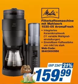 Filterkaffeemaschine mit Mahlwerk 1030-05 AromaFresh