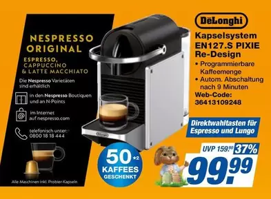 Delonghi - Kapselsystem EN127.S PIXIE Re-Design