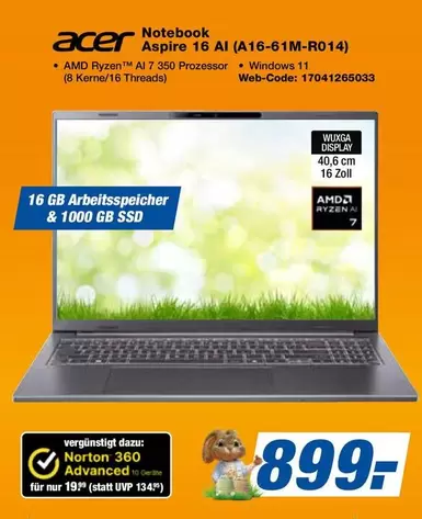 Acer - Notebook Aspire 16 AI (A16-61M-R014)