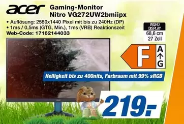 Acer - Gaming-Monitor Nitro VG272U W2bmiipx
