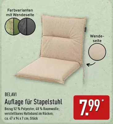 Auflage für Stapelstuhl