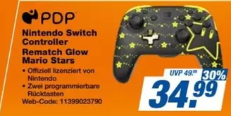 Nintendo - Switch Controller Rematch Glow Mario Stars