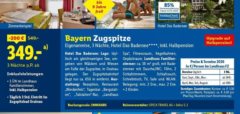 Kinder - Bayern Zugspitze Eigenanreise, 3 Nächte, Hotel Das Badesee****, inkl. Halbpension