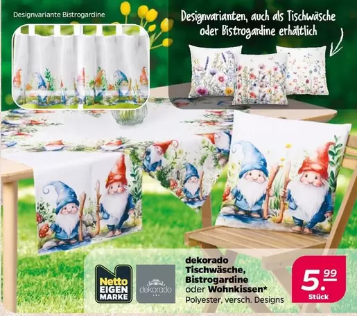 Dekorativ Tischwäsche, Bistrogardine oder Wohnkissen