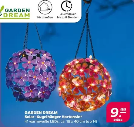 Solar-Kugelanhänger Hortensie