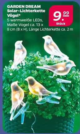 Solar-Lichterkette Vögel