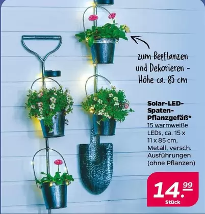 Solar-LED-Spaten-Pflanzgefäß*