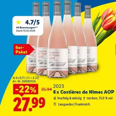 6x Costières de Nîmes AOP