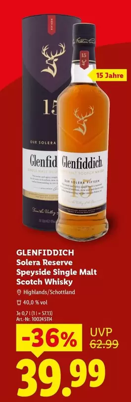 glenfiddich - Solera Reserve Speyside Single Malt Scotch Whisky