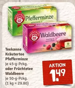Kräutertee Pfefferminz oder Früchtetee Waldbeere