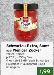 Extra, Samt oder Weniger Zucker Erdbeer Vanille
