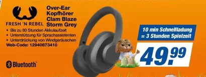 Grey - Over-Ear Kopfhörer Clam Blaze Storm