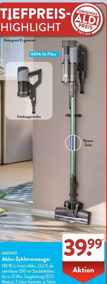 Akku-Zyklonstaubsauger